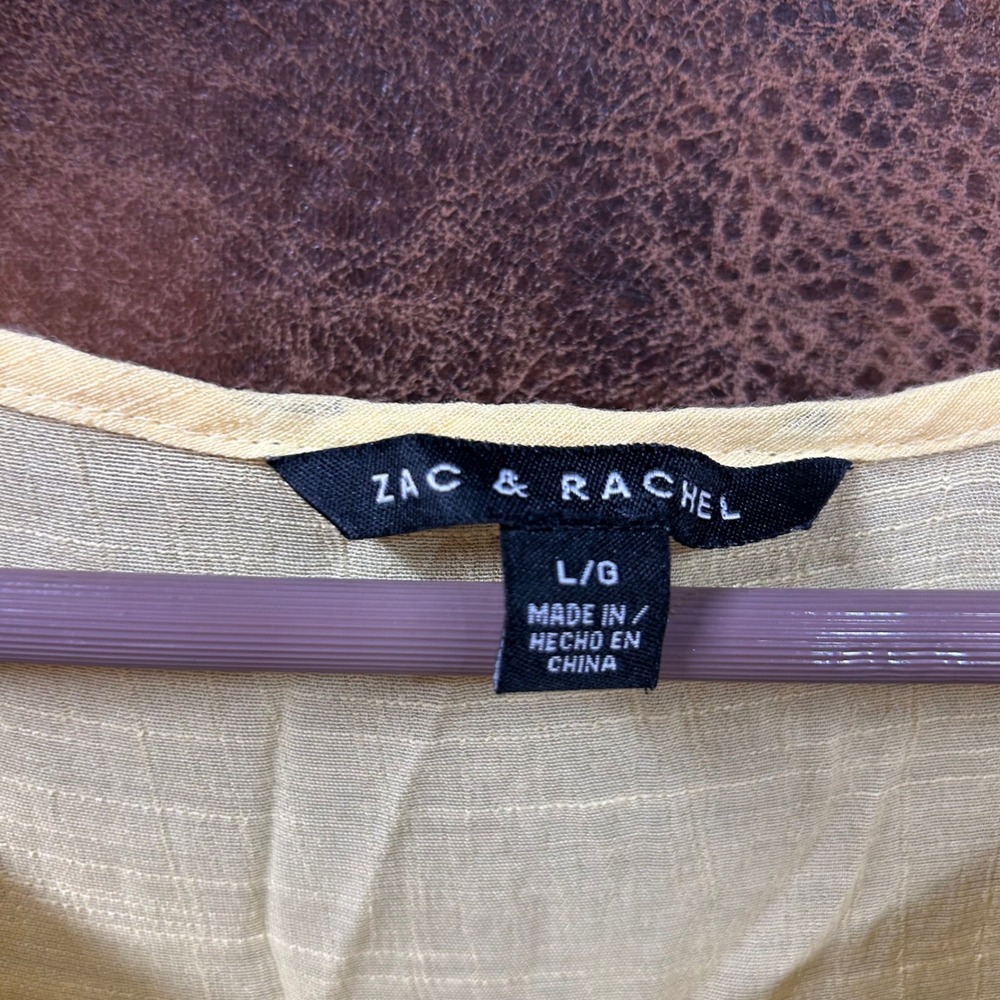 Zac & Rachel Yellow Lace-Yoke Boho Blouse - Picture 6 of 8